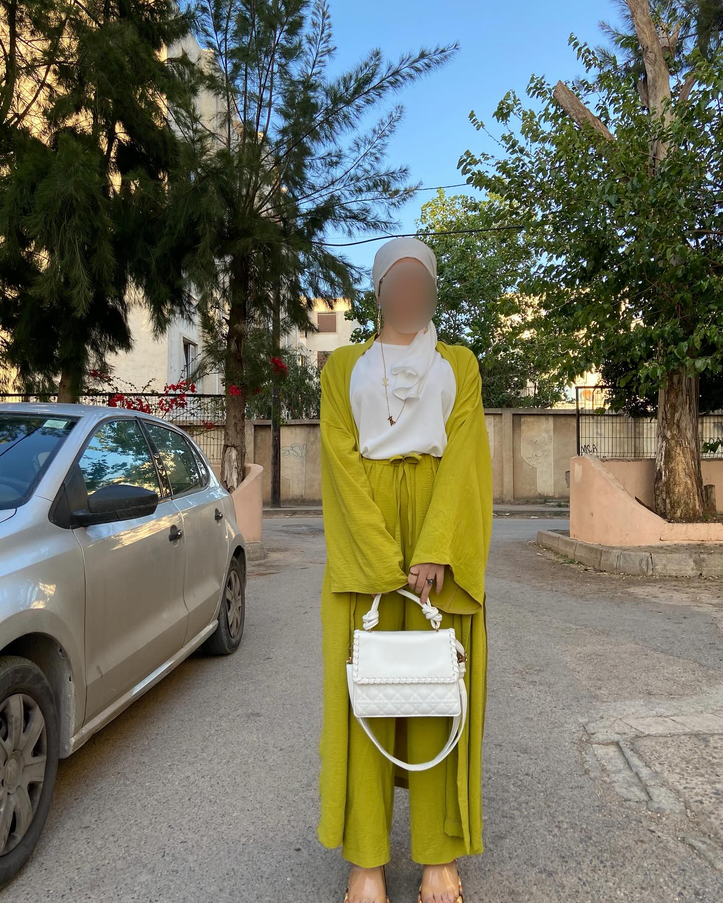🌿 Ensemble 3 pièces fluide – Tissu gaufré