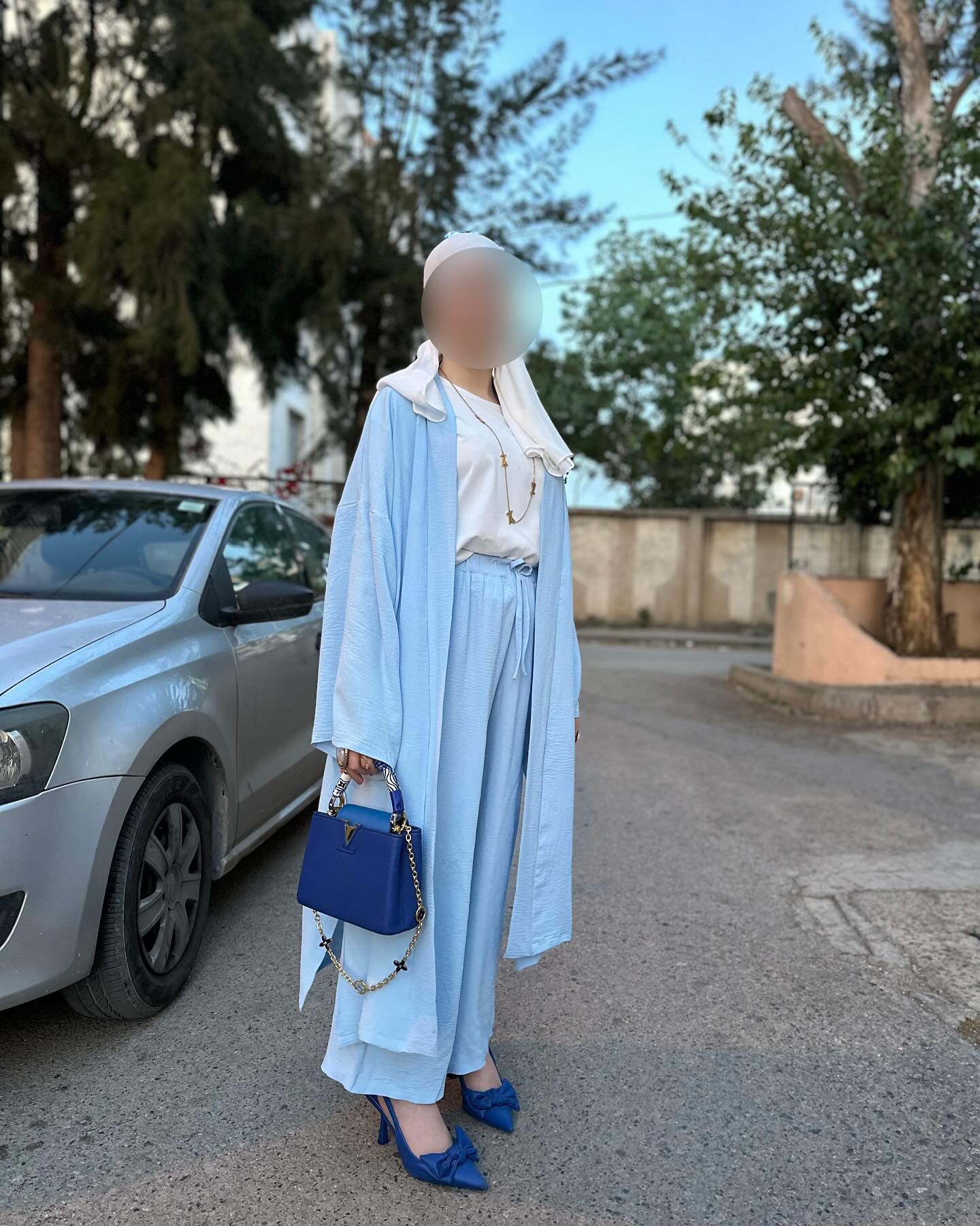 🌿 Ensemble 3 pièces fluide – Tissu gaufré