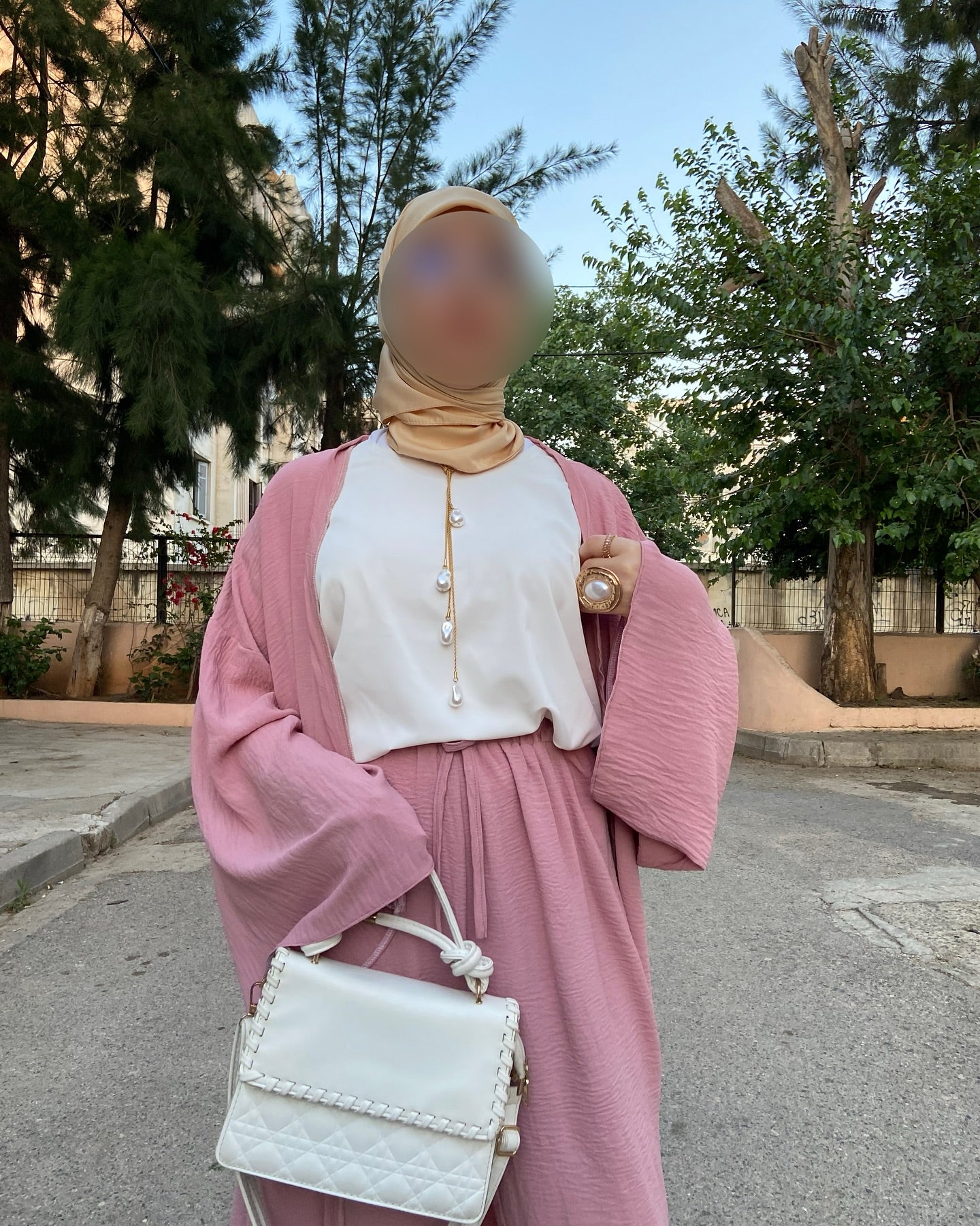 🌿 Ensemble 3 pièces fluide – Tissu gaufré